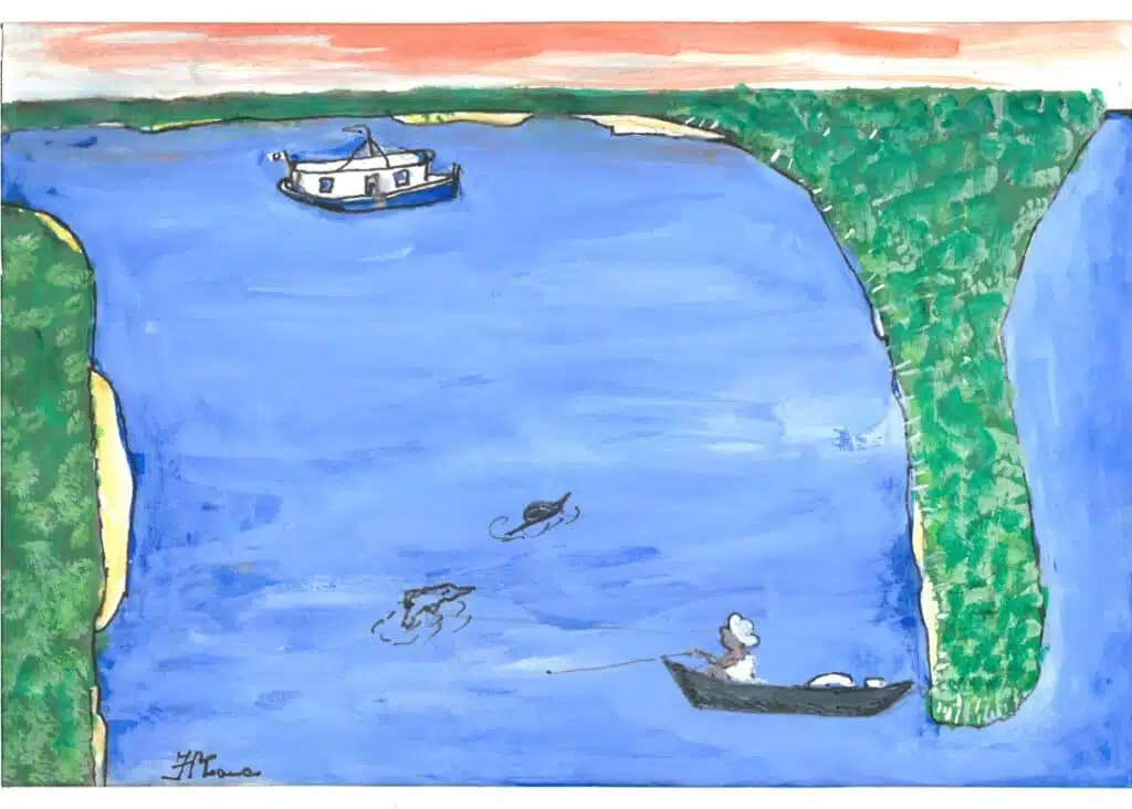 Gente-Peixe 1. 2012. Pintura de Feliciano Lana. Acervo: Museu da Amazônia (MUSA)